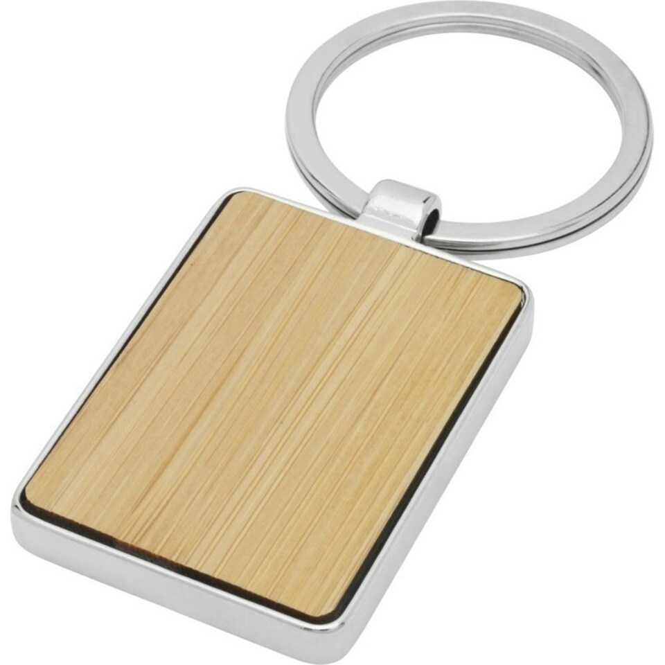 image 1 of Avenue Neta Rectangular Bamboo Keyring - Natural - One Size
