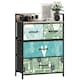 image 1 of HOMCOM 4-Drawer Chest of Drawers, Fabric Dresser with Open Shelf, Blue Blue | Black, Brown