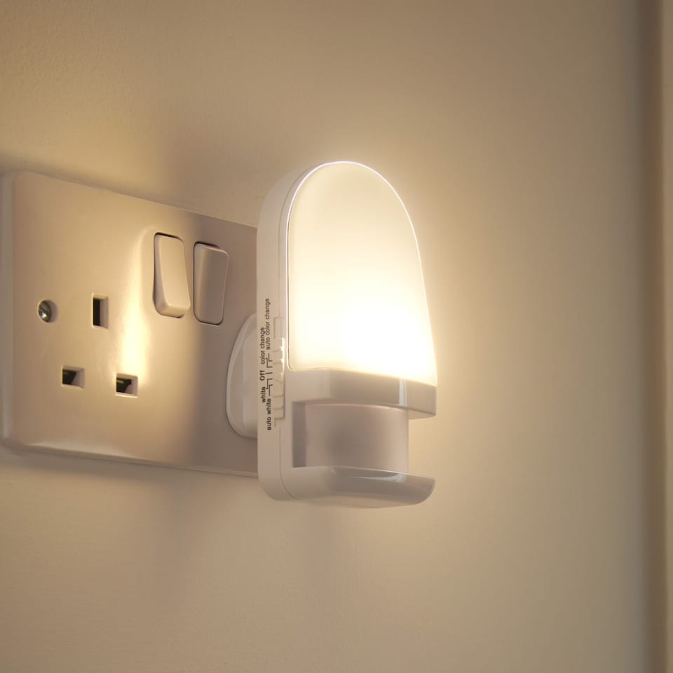 image 1 of Auraglow Plug In Colour Changing LED Night Light - Daylight sensor