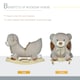 image 4 of HOMCOM Kids Rocking Bear Plush Ride On Seat w/ Sound Button Wood Base Seat Belt