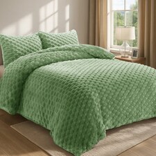 Velosso Chunky Popcorn Faux Rabbit Fur Duvet Cover Set