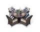 image 3 of Arizona Round 4 Seater Rattan Patio Dining Set | Brown | Brown
