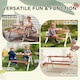image 3 of Outsunny Kids Picnic Table, Wooden Table and Bench Set for 3-8 Years, Brown