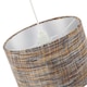 image 3 of Vintage Lined Linen Fabric Lamp Shade in Mustard Burgundy and Grey | Orange | Orange | 1