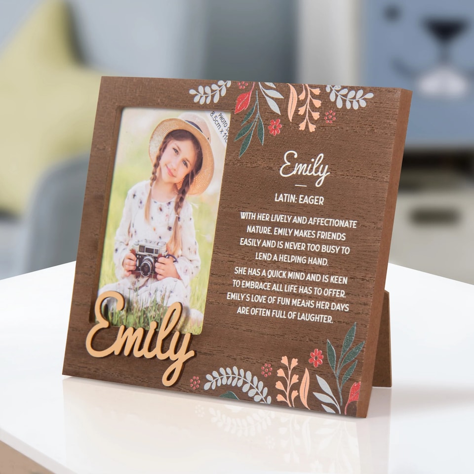 image 1 of History & Heraldry Pre-Personalised Kids Wooden Picture Frame - Emily