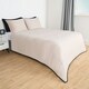image 2 of OHS Reversible Coverless 10.5 Tog Soft Plush All Year Round Duvet Cover and Pillowcase Bedding Set Multi | Black and Stone | King