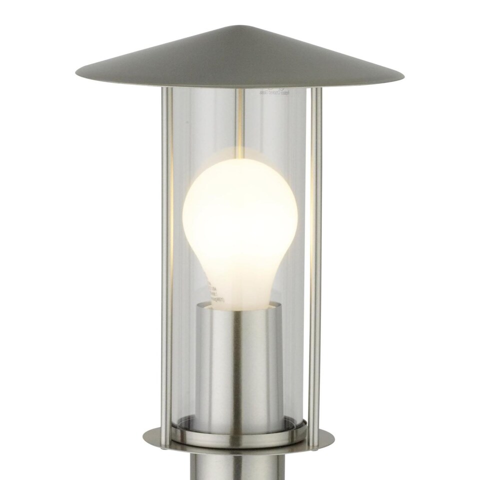 image 1 of Treviso - Brushed Stainless Steel Outdoor Post Light | Grey | Clear | 1
