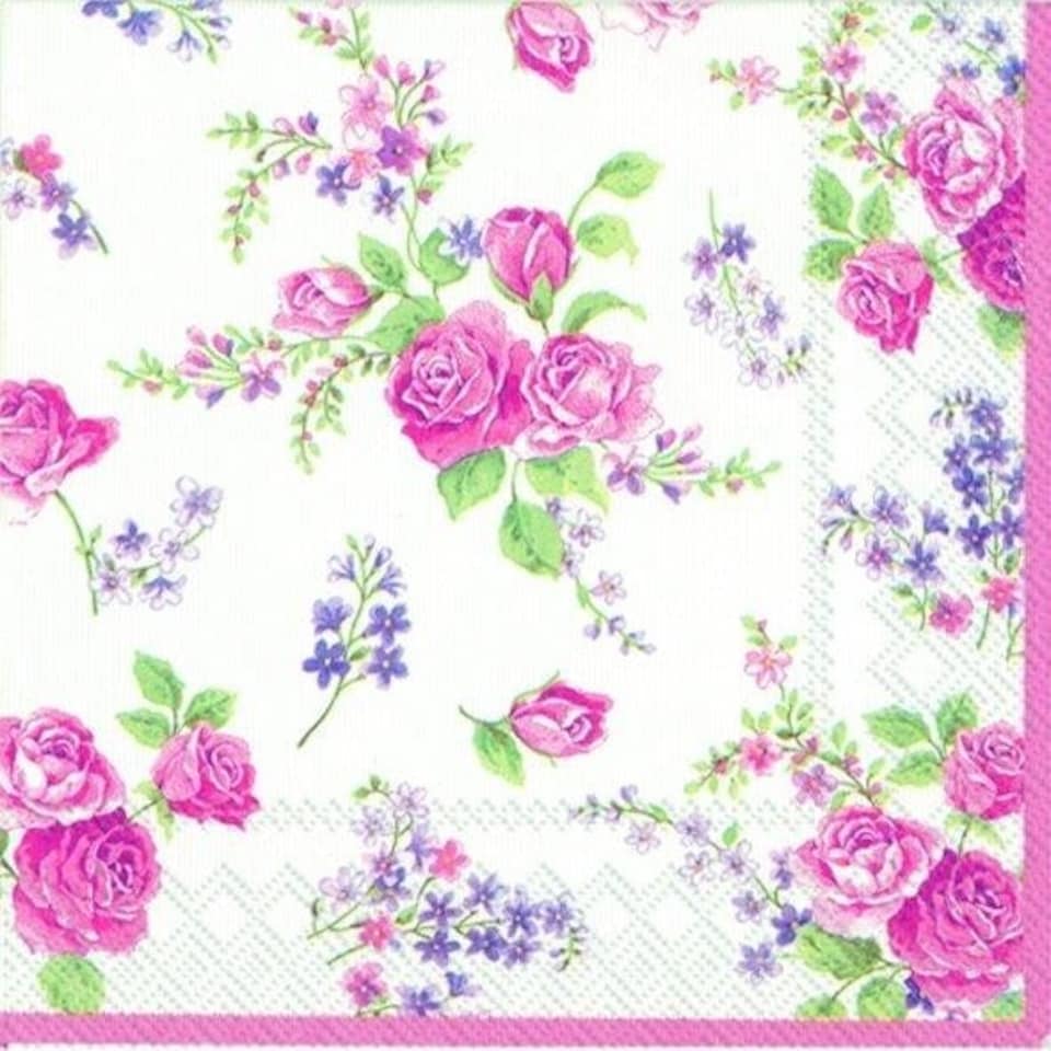 IHR Ideal Home Range Luncheon Napkins -  Rosamond White | Multi