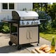 image 6 of 4 + 1 Burner Gas BBQ with Built-in Side Burner, Thermometer & Folding Shelves