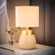 image 3 of ValueLights Hurst Cream Touch Touch Table Lamp Drum Shade & Bulb | Cream