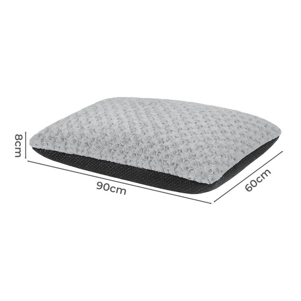 image 1 of Skylos Calming Dog Bed Grey Plush Anti Anxiety Cushion Removable Washable | Grey | Large | L