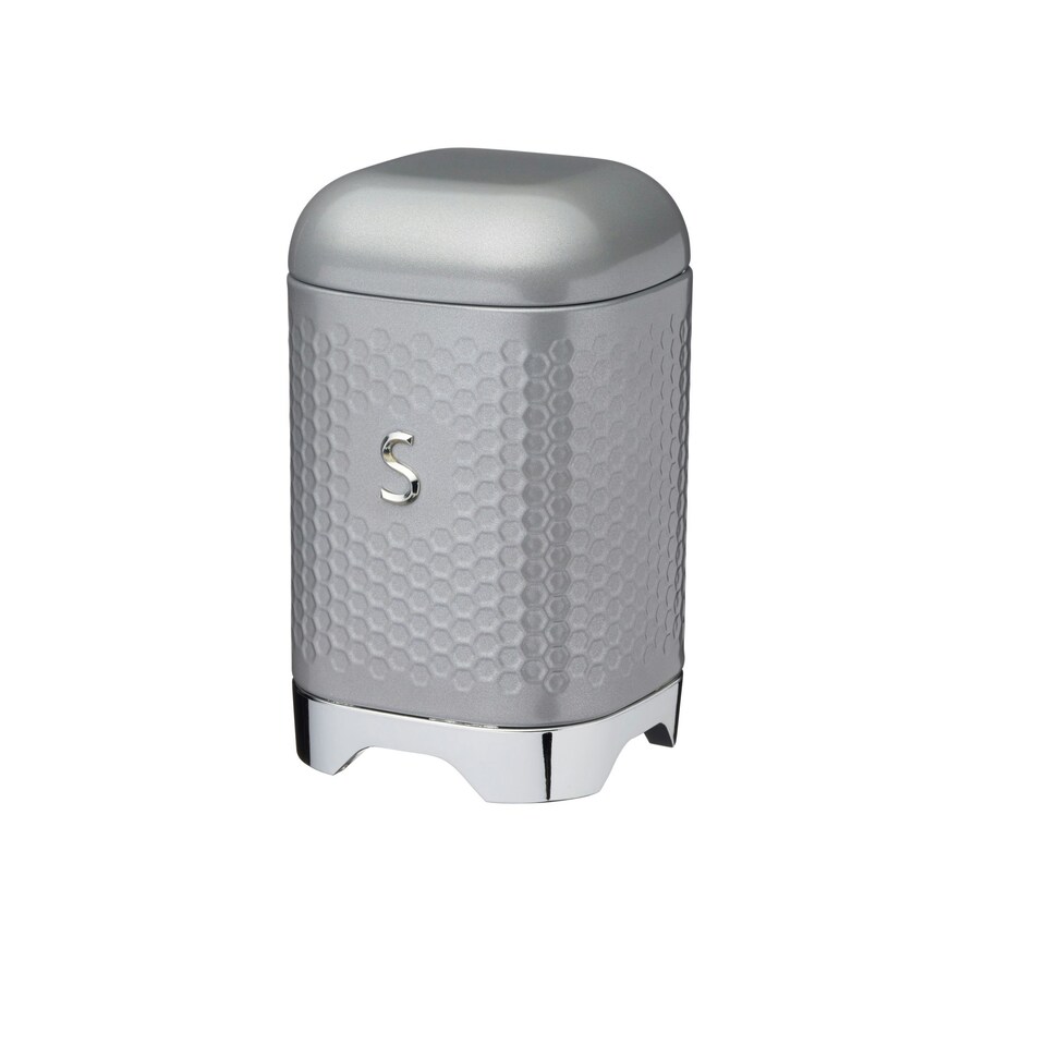 image 1 of Lovello Sugar Canister Shadow Grey Textured 11x11cm