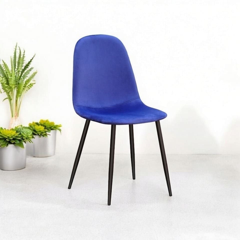image 1 of Dining Chair - Metal - L52 x W44 x H86 cm - Blue/Black Blue