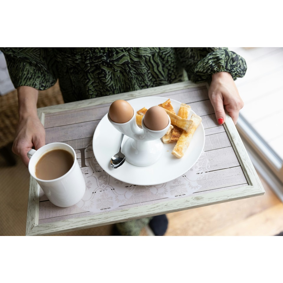 image 1 of KitchenCraft White Porcelain Double Egg Cup