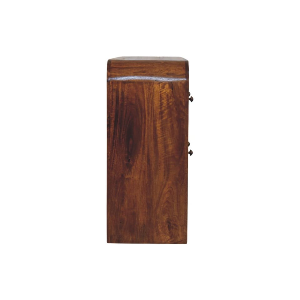 image 1 of Artisan Furniture Solid Wood Darcy 3 over 3 Drawer Chest in Chestnut Finish