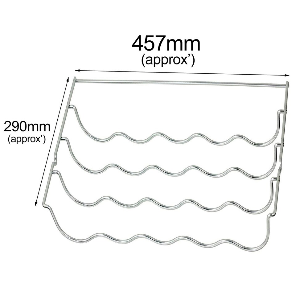 image 1 of SPARES2GO Wine Bottle Rack Shelf Insert compatible with Hoover Fridge (457 x 290 x 70mm) Silver