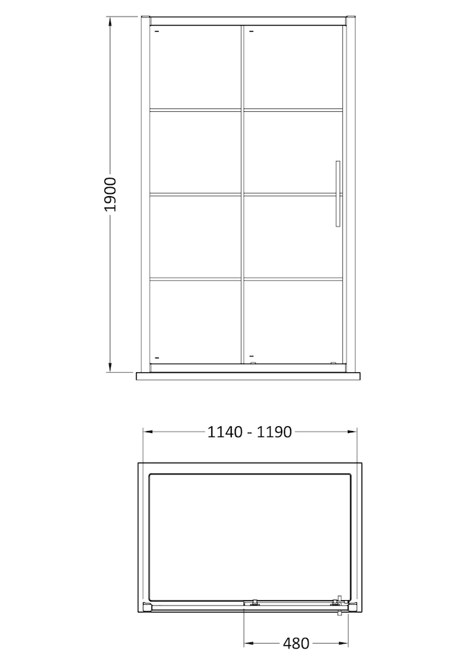 image 1 of 8mm Toughened Safety Glass Single Sliding Shower Door Black 1200mm | Black | Matt Black | 1