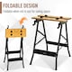 image 3 of DURHAND 4-in-1 Work Bench Adjustable Saw Horse Clamp Table Foldable Black