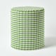 image 1 of Homescapes Green Gingham Check Round Pouffe Cotton - 40 x 42 cm | Green | 40 x 40 x 42 cm