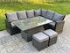 image 1 of Fimous High Back Rattan Garden Furniture Corner Sofa Sets Adjustable Rising Table Dark Mixed Grey 8 seater right corner