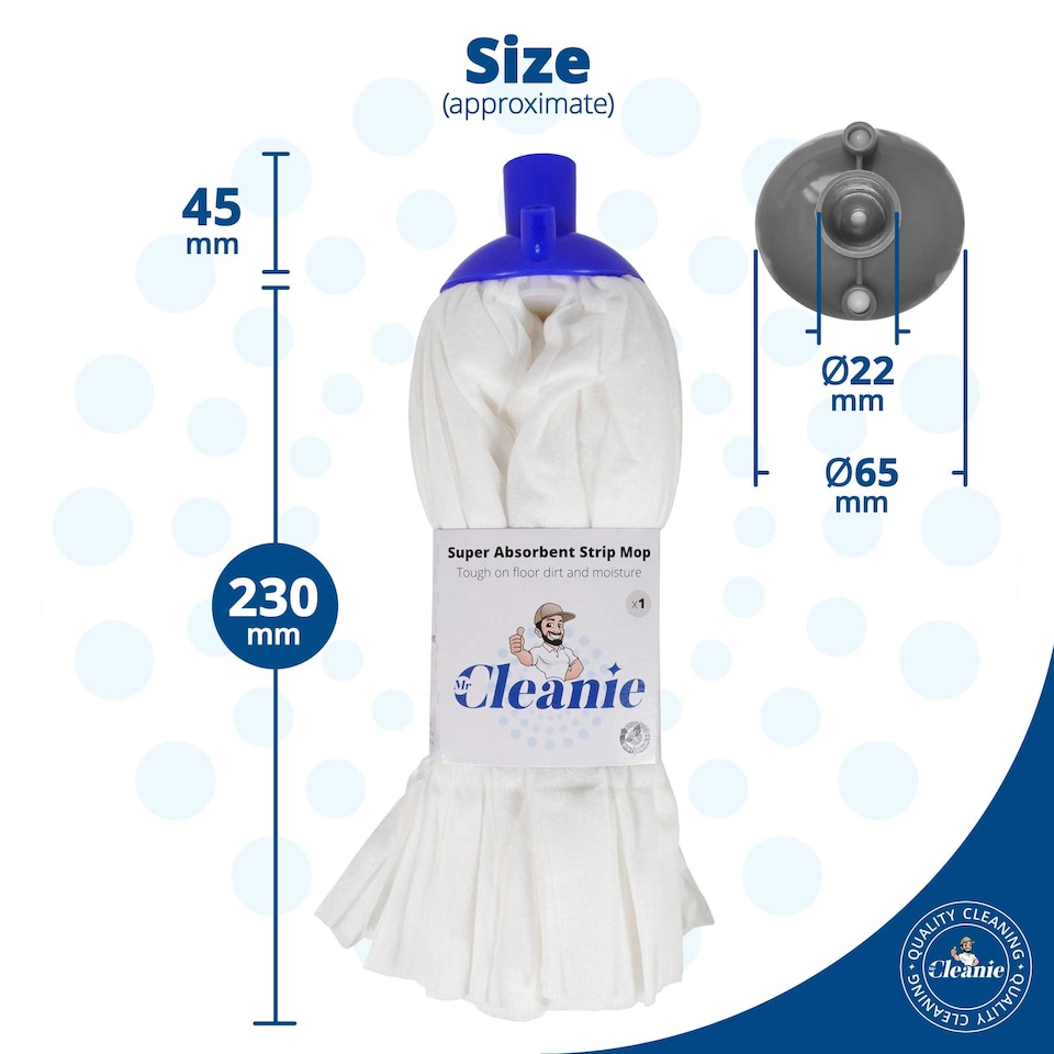 image 1 of Mr Cleanie Super Absorbent Spunlace Strip Floor Mop Replacement Head for Household Cleaning Kitchen Bathroom