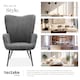 image 8 of Armchair Hygge - padded, armrests and ergonomic backrest, 150 kg load capacity | Grey | Wide cord anthracite/black | One Size | 1