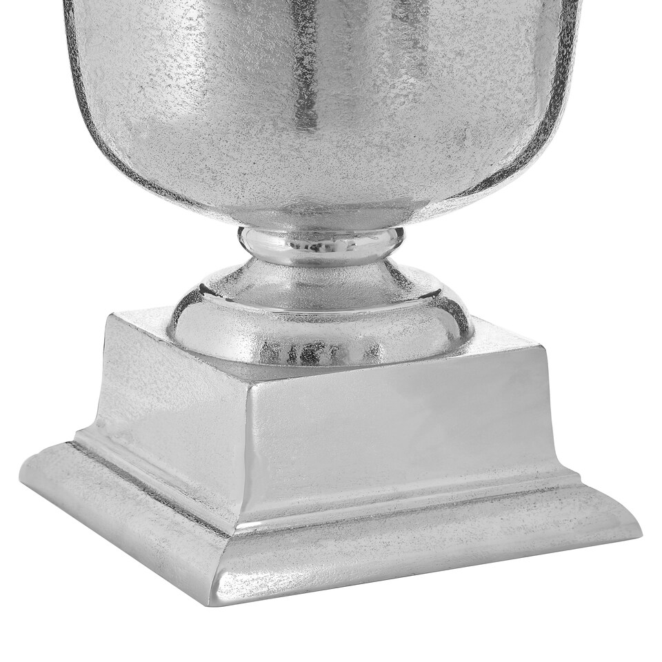 image 1 of Interiors By Premier Elegant Large Silver Finish Fluted Vase, Durable Cermaic Flower Vase, Striking Design Vase For Bedroom Silver