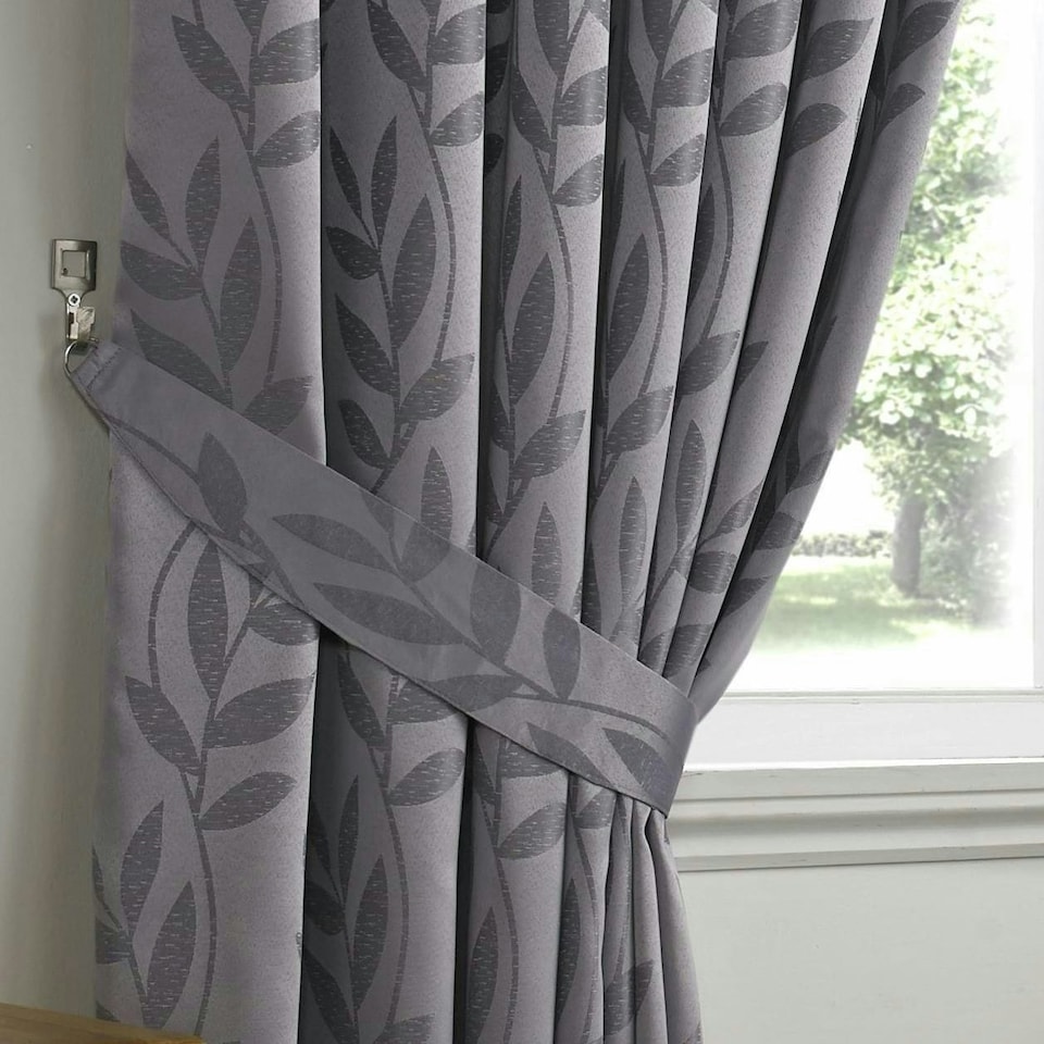 image 1 of Voli Pencil Pleat Taped Top Lined Curtains - 229cm x 274cm - Silver