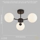 image 9 of Contemporary Chic Matte Black Ceiling Light with Opal White Globe Glass Shades