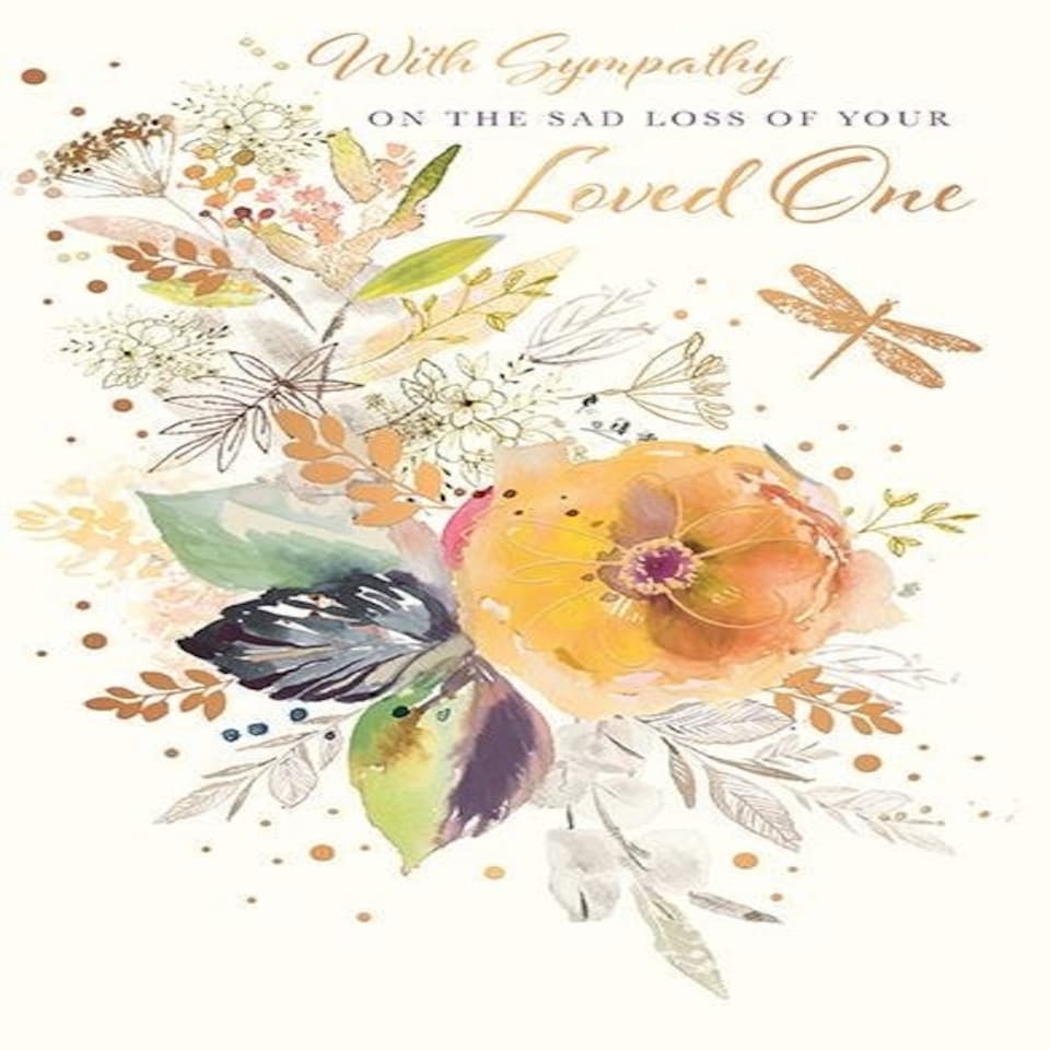 Words 'n' Wishes Traditional Sympathy Card for Loss of a Loved One, With Loving Memories and Deepest Condolences