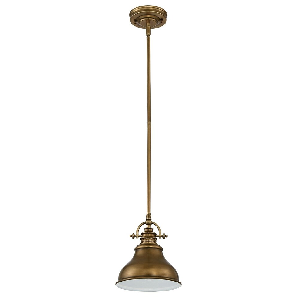 image 1 of Emery 1 Light Dome Ceiling Mini Pendant Weathered brass, E27