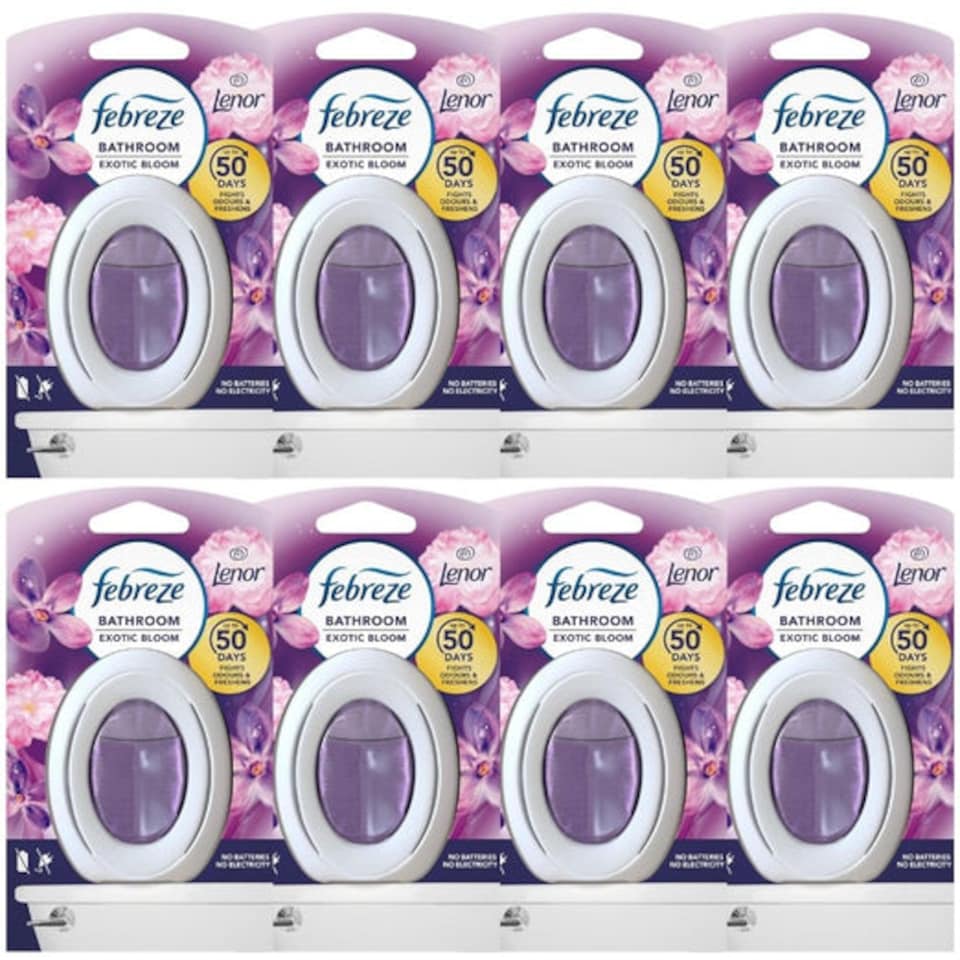 Febreze | Exotic Bloom Bathroom Air Freshener 7.5ml | 7.5ml x 8 Pack