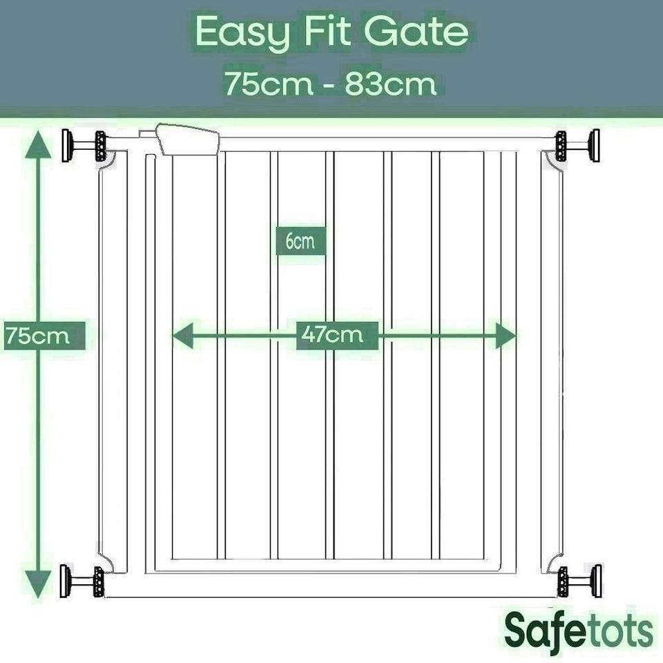 image 1 of Bettacare Easy Fit Pressure Dog Gate, 75cm - 83cm, White, Pressure Fit Pet Gate for Dog and Puppy, Pet and Dog Barrier