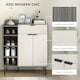 image 3 of HOMCOM Hallway Shoe Cabinet with 3 Adjustable Shelves Graphite Wood Effect