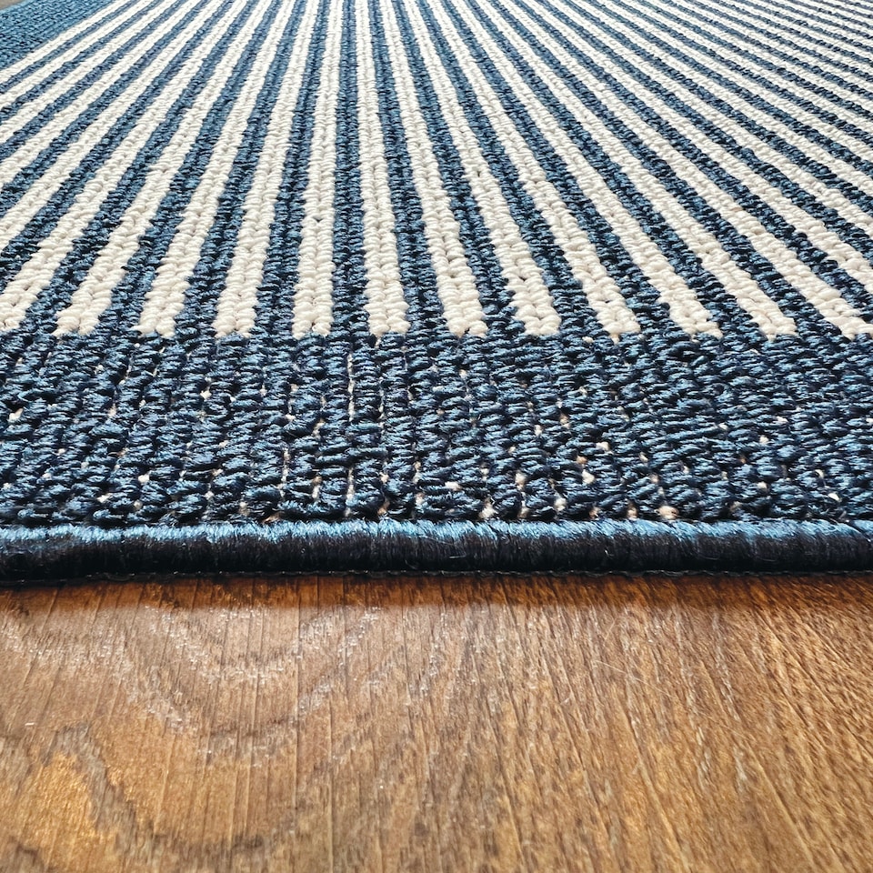image 1 of My Stain Resistant Mat Stripe Navy 50x80