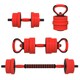image 1 of SPORTNOW 4-in-1 Adjustable Weight Dumbbells Set, Used as Barbell, Kettlebell, Push up Stand, Free Weights Set for Men and Women Home Gym Training, 20KG, Red