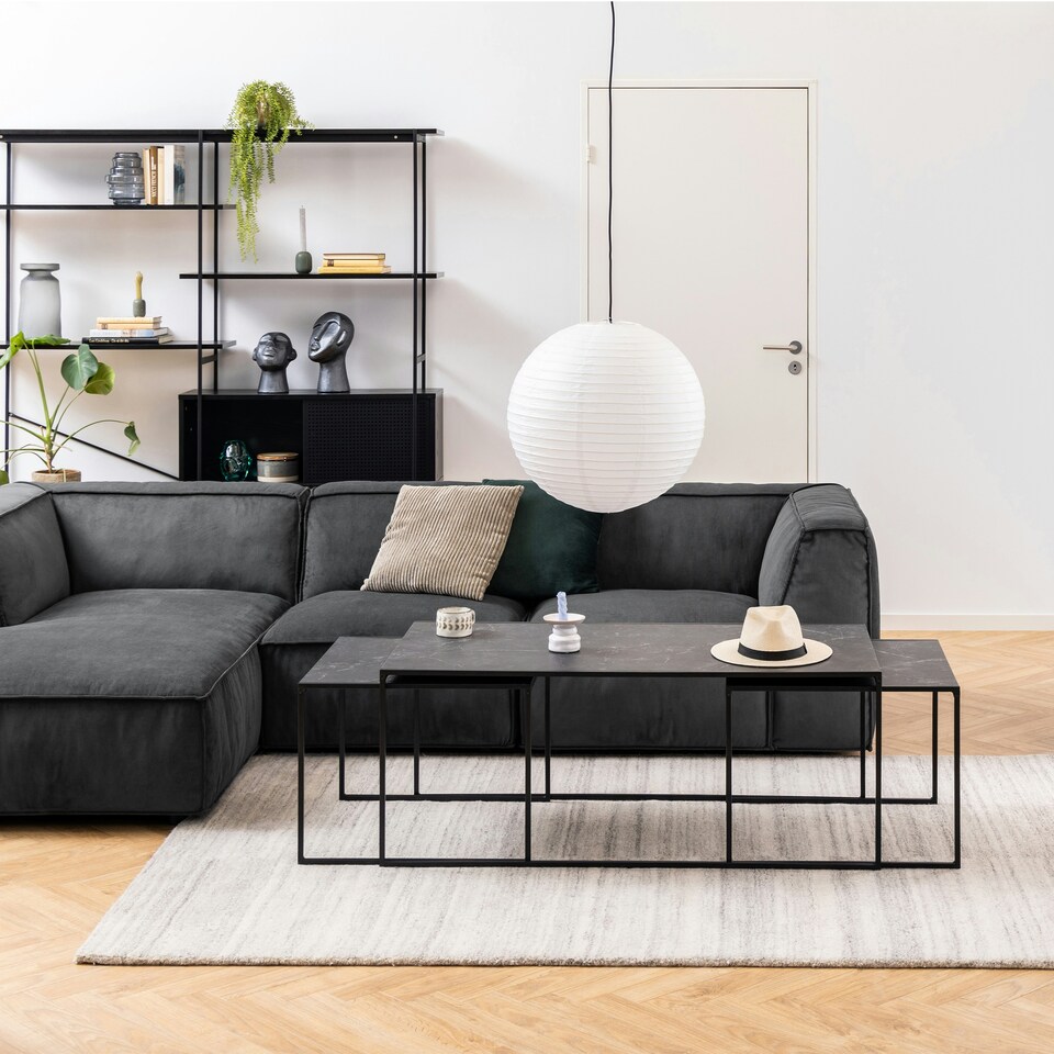 image 1 of Infinity Square/Coffee Table Setin Matt Black Set of 3