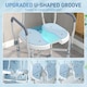 image 8 of HOMCOM Padded Bath Chair with Slotted Seat and Adjustable Height, Light Blue