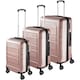 image 1 of Suitcase Luggage Set - L, M and S sizes, ABS plastic, swivel wheels, combination lock | Gold | rose gold | 1