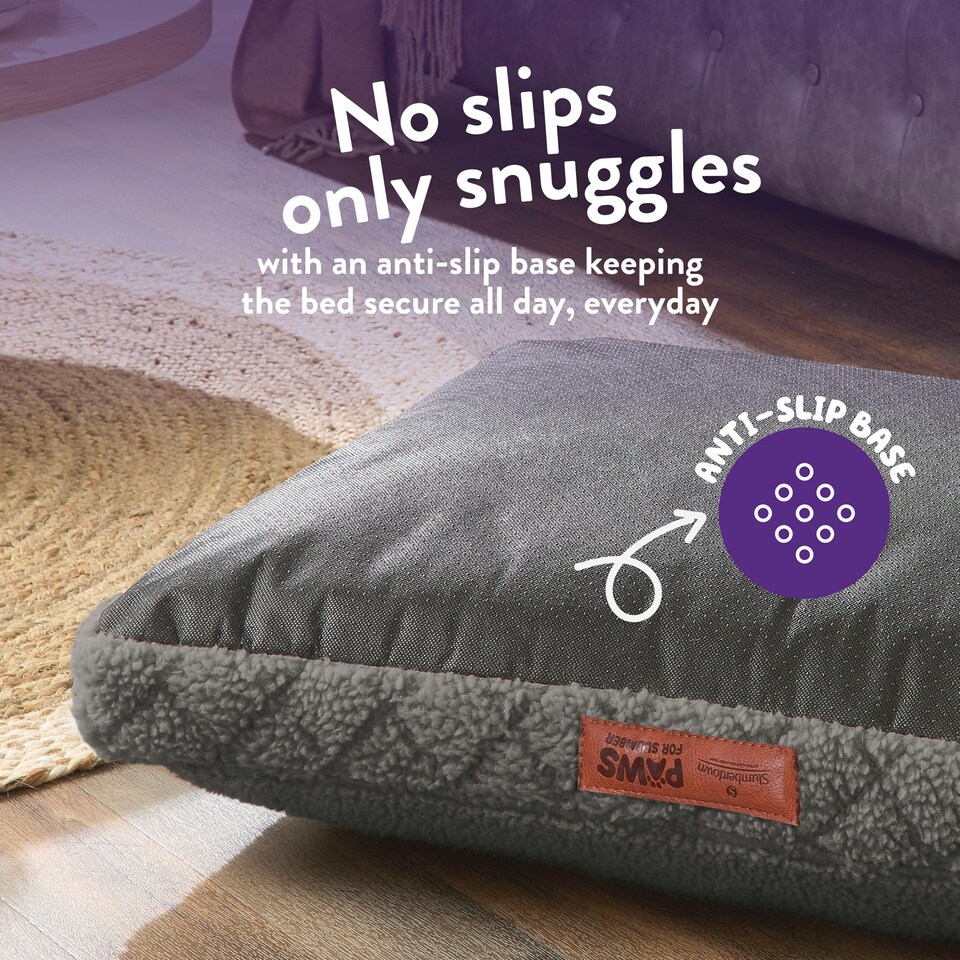 image 1 of Paws for Slumber Sherpa Pet Bed Cover, Light Grey, Large