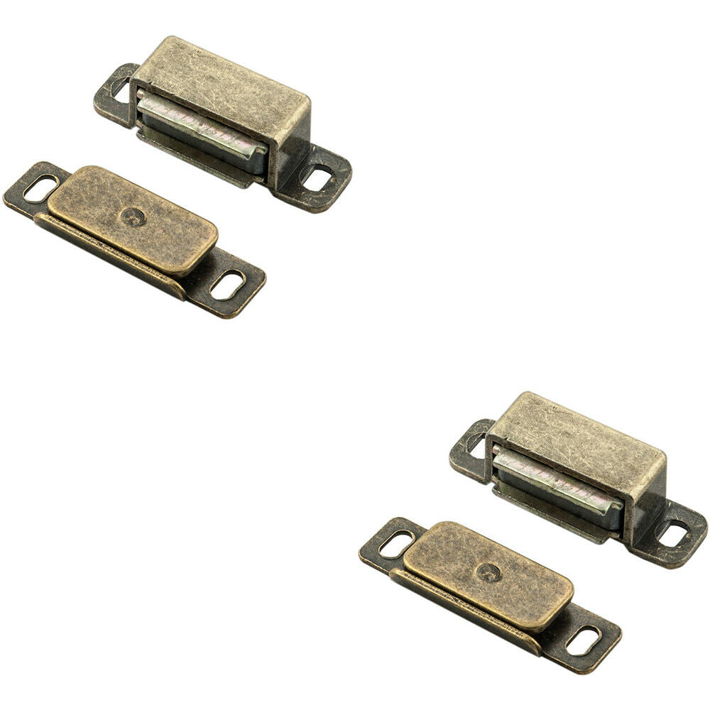 Loops 2x Magnetic Cupboard Door Catch 37mm Fixing Centres 6kg Pull Florentine Bronze