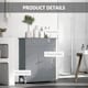 image 7 of kleankin Bathroom Floor Storage Cabinet w/ 2 Drawers Door Cupboard Grey