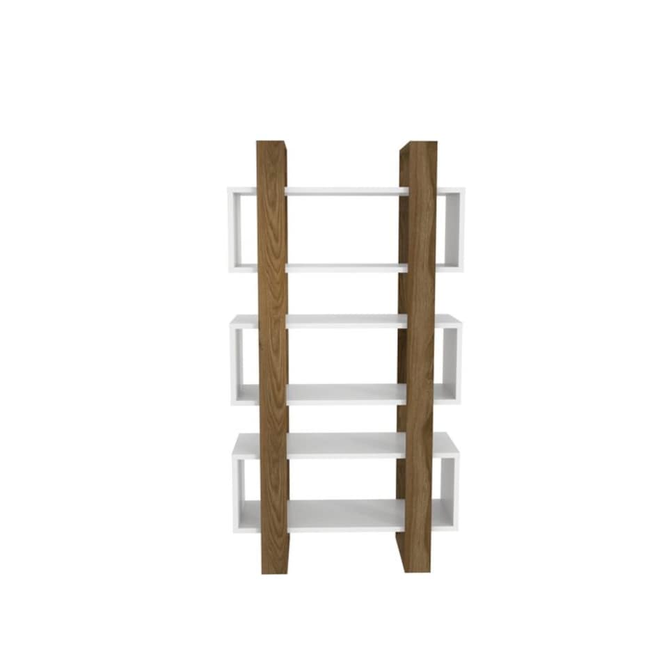 image 1 of Decorotika Reina Bookcase 3-tier H 150 cm x W 90 cm x D 33 cm | Multi | White and Walnut | 1