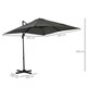 image 7 of Outsunny Square Cantilever Roma Parasol, 360-Degree Rotation, Grey