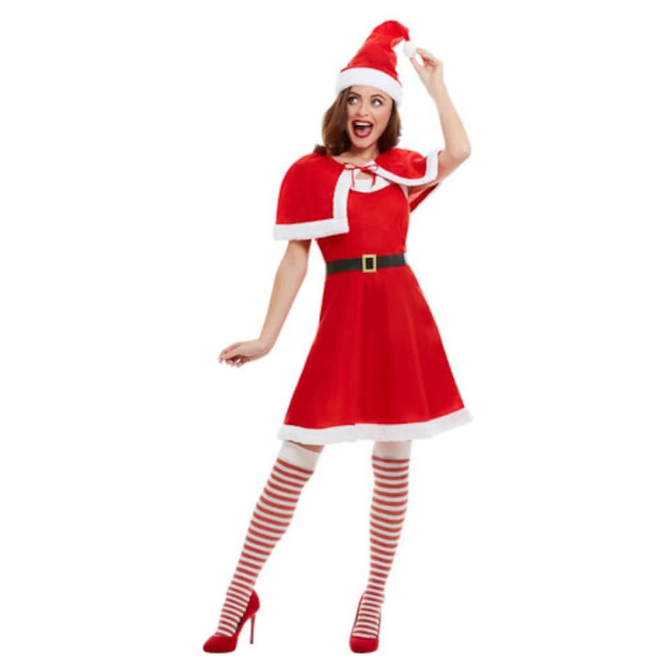 image 1 of Miss Santa Claus Christmas Fancy Dress Costume Ladies Small - UK 8-10