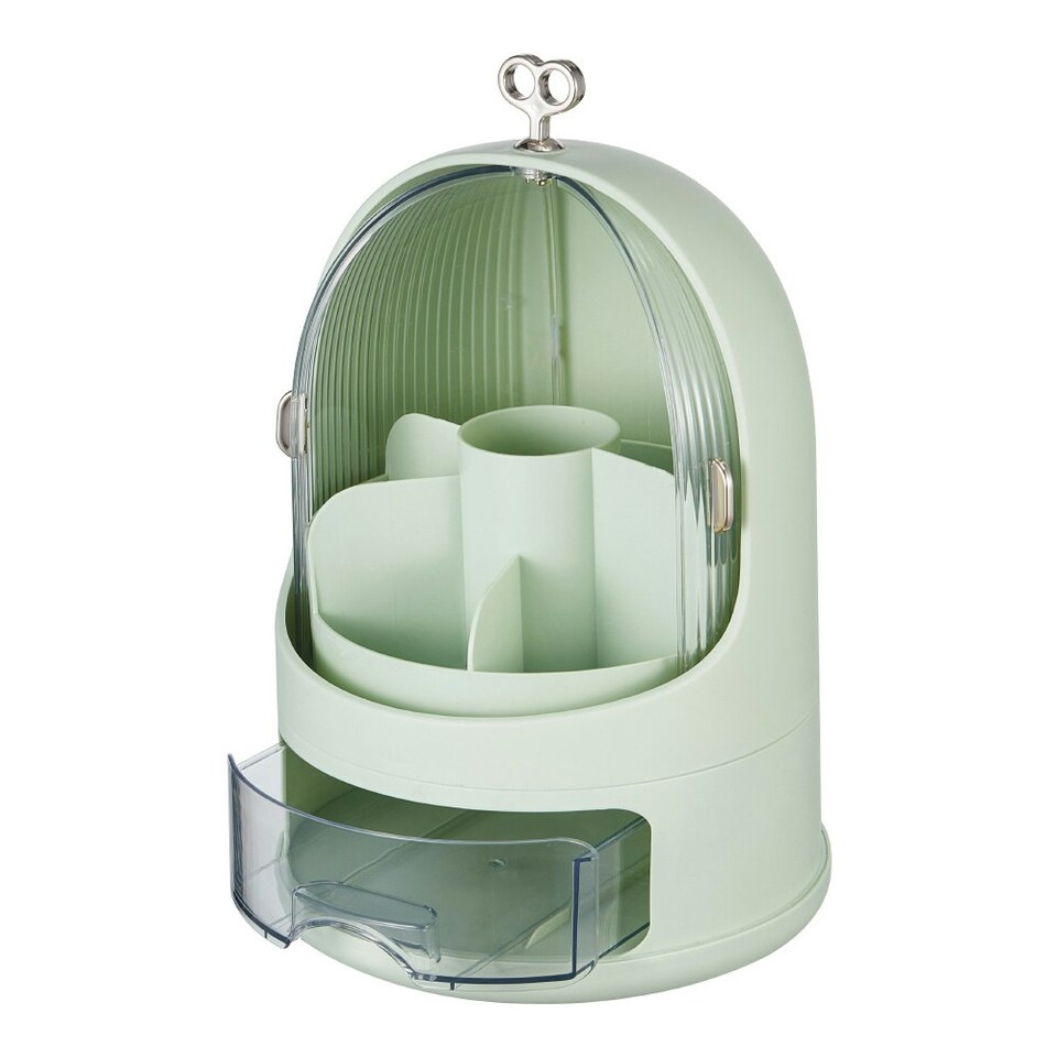 image 1 of Living and Home Freestanding Large Rotated Makeup Organizer Green
