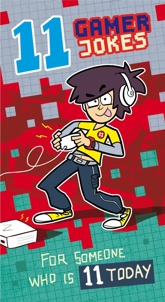 image 1 of 11th Birthday Gamer Jokes - Kid's 11th Birthday Card