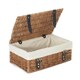 image 5 of 35cm Double Steamed Wicker Picnic Basket with Lining White | White | One Size