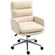 image 1 of HOMCOM Upholstered Desk Chair with Height Adjustable, Cream White 