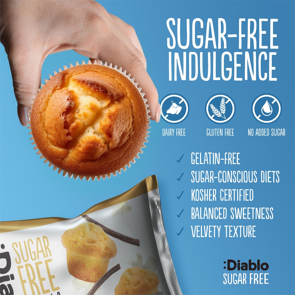 image 1 of Diablo Sugar Free Vanilla Muffins 6 x 45g